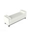 Lit de jour / banc en molleton Sherpa, pieds en bois massif avec coussins - beige-130176443