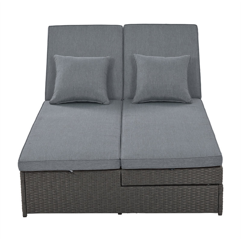 Chaise longue inclinable longue avec coussins 77,95 po