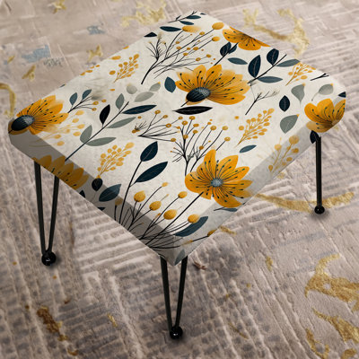 Scandinavian Charm Floral Pattern - Floral Rectangle Ottoman