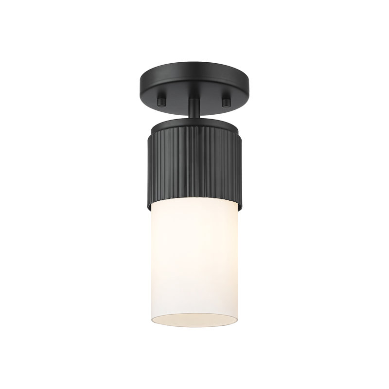 Plafonnier encastré 12 lumières Bolivar, Blanc mat, H 8,75 po x l 4 po x P 4 po, Noir mat