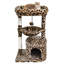 Arbre à chat pour chats d'intérieur, tour de chat avec poteau à griffer, maison de chat moderne avec perchoir rembourré, maisonnette pour chatons avec berceau, imprimé léopard-1613361056