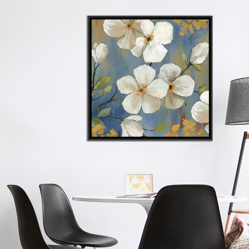 «En Flor II», impression sur toile, H 26 po x l 26 po x P 1,5 po, Toile avec cadre noir, Pas de tapis