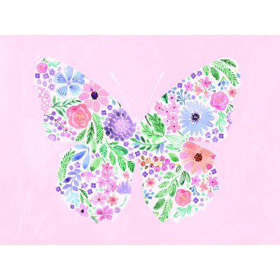 «Colorful Floral Butterfly», reproduction sur toile tendue