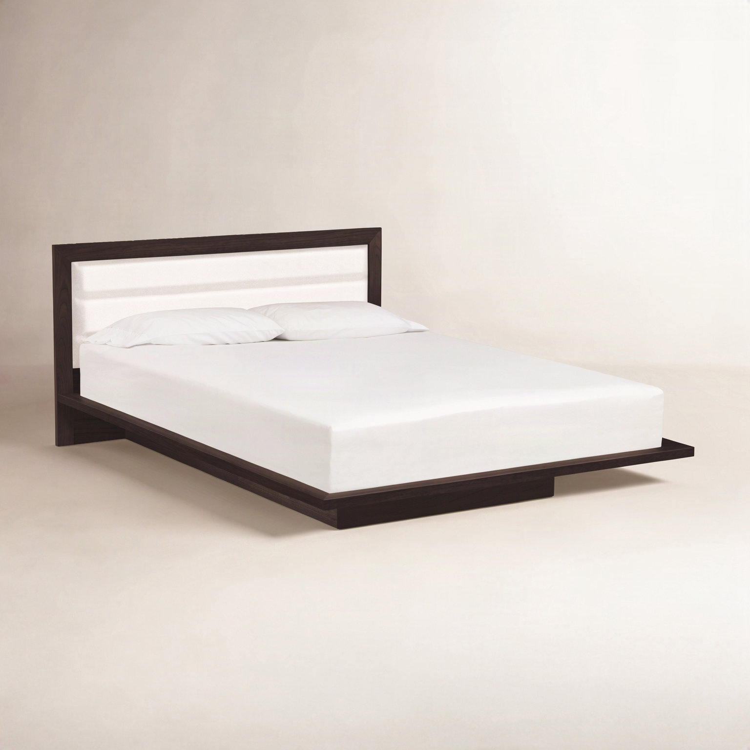 Moduluxe Walnut Bed, King, White, Smoke Cherry