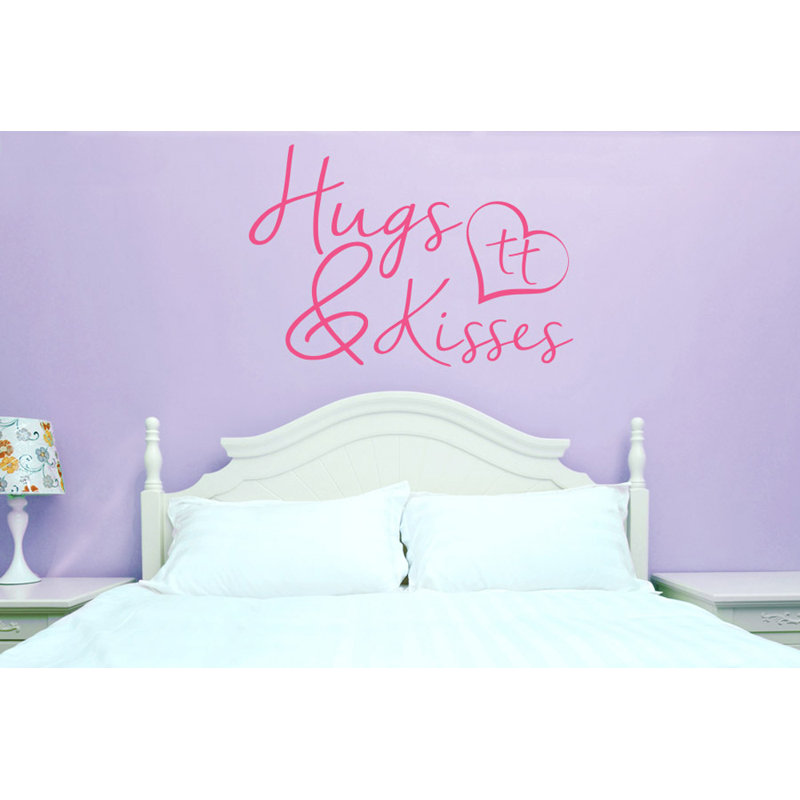 Hugs and Kisses Wall Sticker, Pink, Large