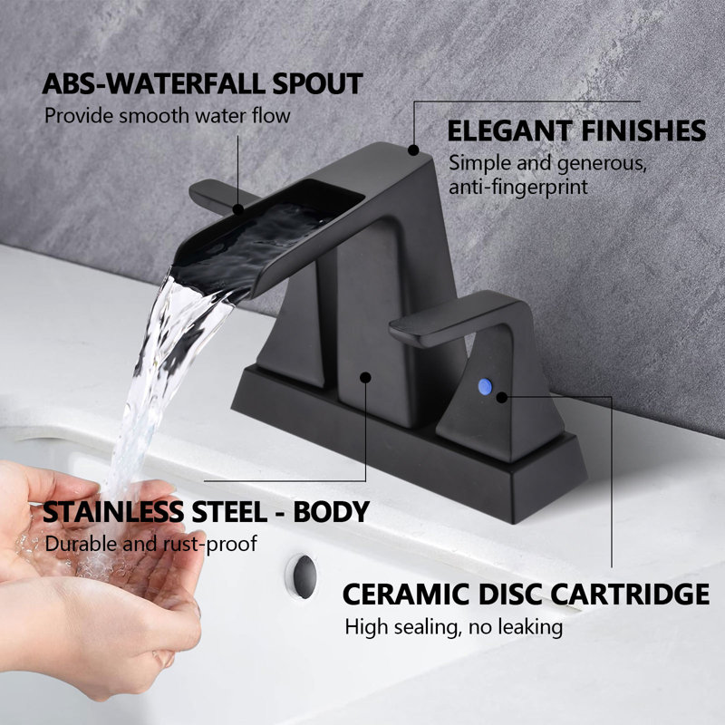 Robinet de salle de bain Waterfall, Noir