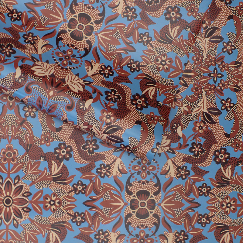 Papier peint adhésif à médaillon orné, Rubis / bleu