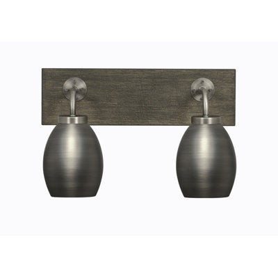 Oxbridge 2 Light Bath Bar - look Metal Finish With 5" Oval Metal Shades