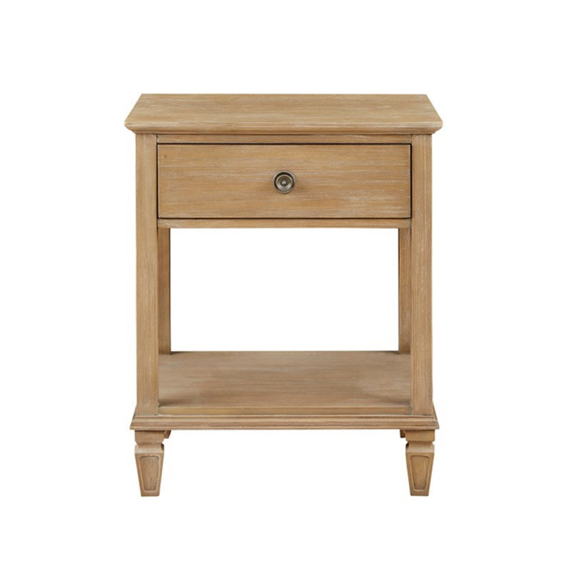 Table de chevet avec 1 tiroir et 1 tablette, Naturel