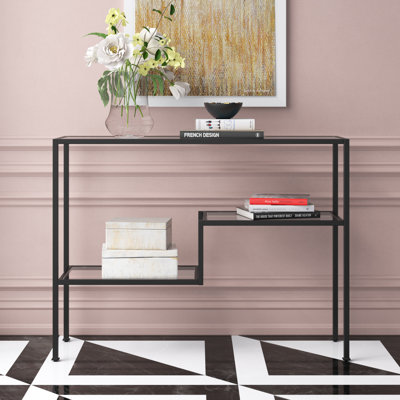 Caigan 43'' Glass Top Console Table