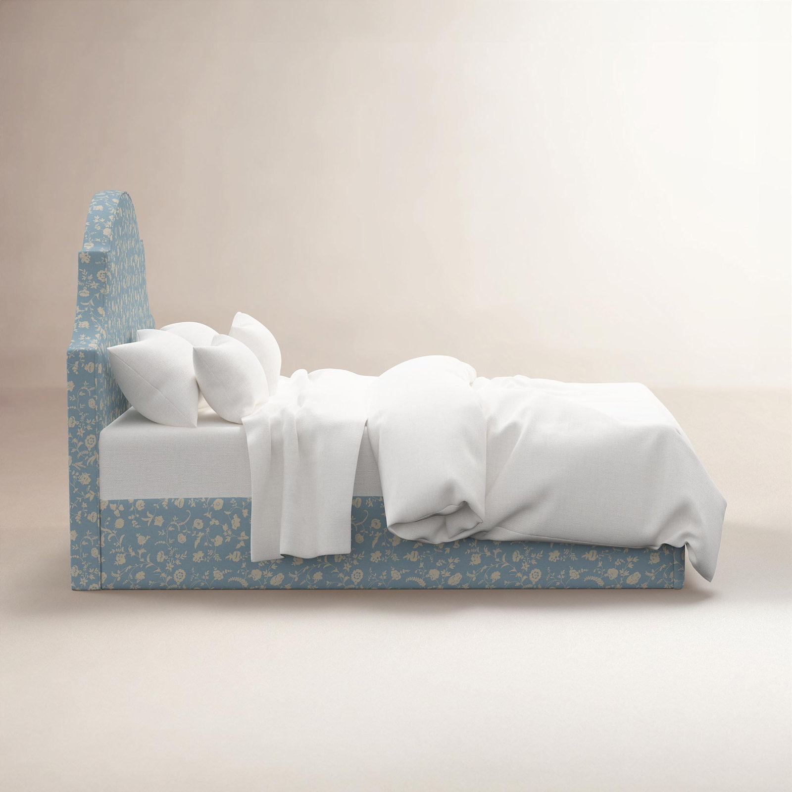 Hadley Upholstered Bed, King, Robina Floral Chambray