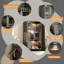 Erlend Wooden Cat Villa, Indoor Cat Enclosure, Enclosed Cat Haven with Ventilation and Glass Doors