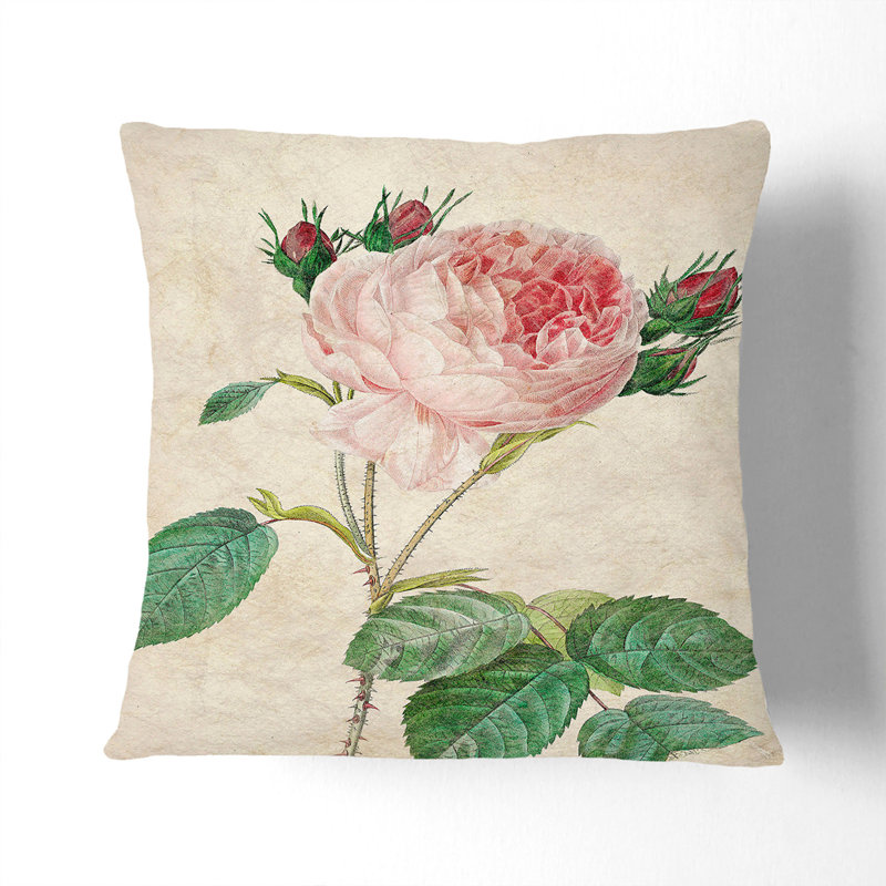 Floral Square Throw Cushion, 40cm H x 40cm W x 15cm D