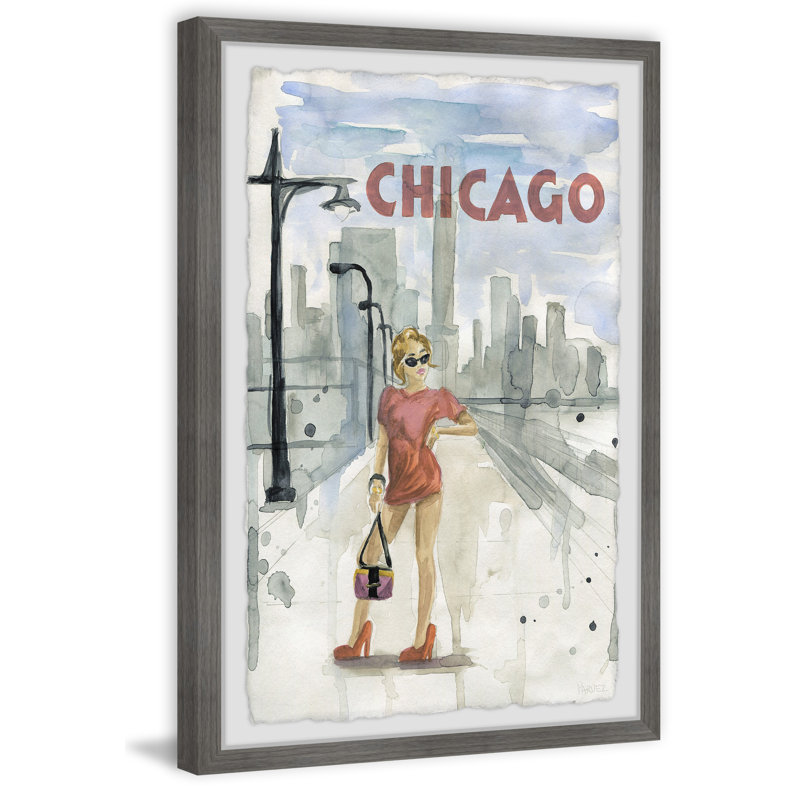 Posing by the Lakefront - Peinture encadrée, H 36 po x l 24 po x 1,5 po