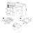 Office Desk In Cappuccino By Connect-it With Electrical Charging: Lift-top, Cord Management, Keyboard Tray, 2 Drawers, 1 Door Cabinet Clear Glass Charging Option: Lift-top Storage, Adjustable Shelf