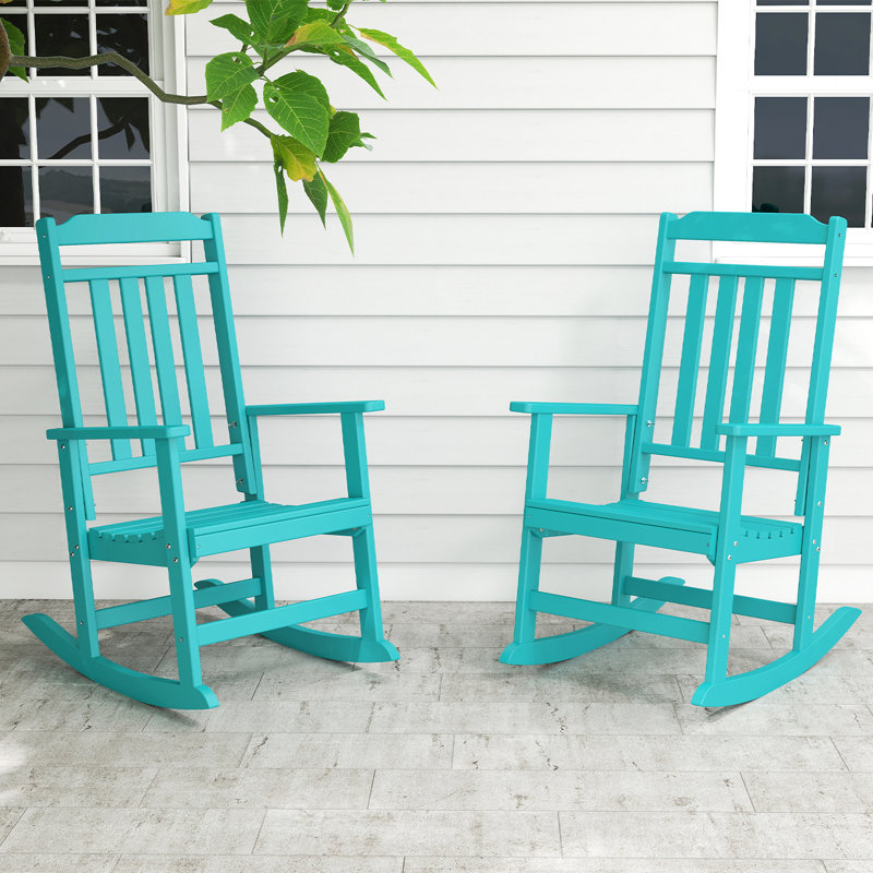 Ensemble de 2 chaises berçantes d'extérieur surdimensionnées, Sarcelle