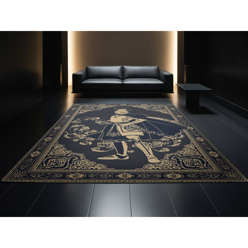 Tapis oriental gris moelleux doux et moelleux Paladin, 7 x 9