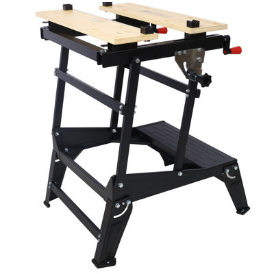 Multifunctional Portable Foldable Workbench, 550LBS Capacity with Adjustable Clamps & Rotating Pins for DIY & Woodworking