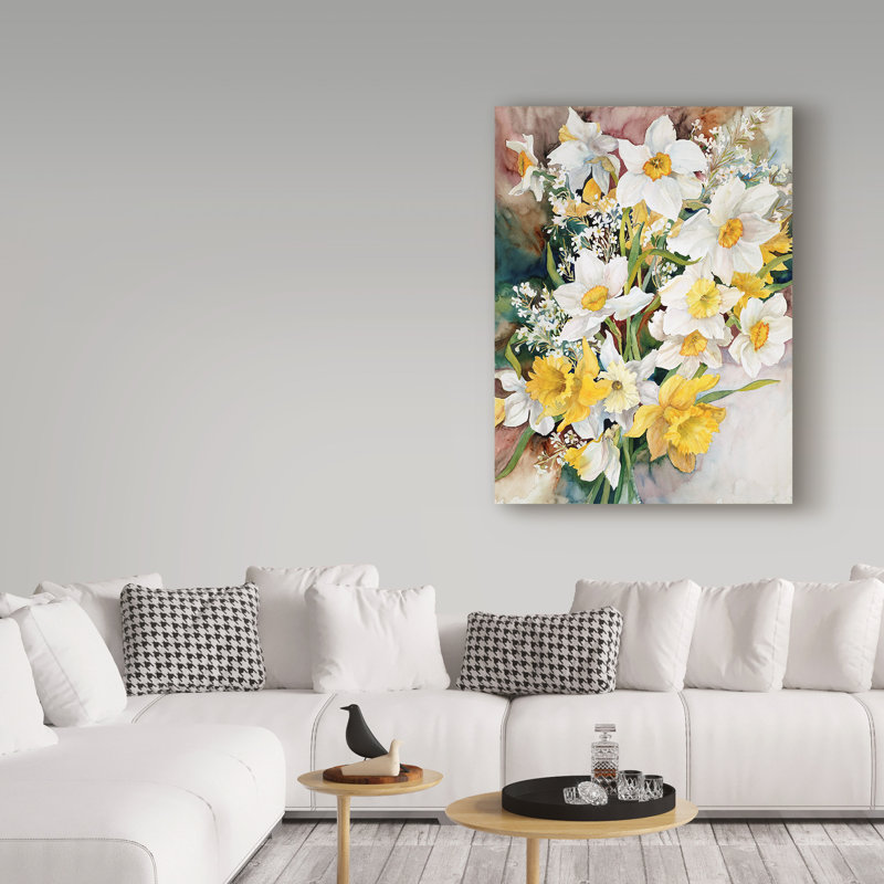 Deetra «Spring Daffodils», reproduction de peinture acrylique sur toile tendue, H 24 po x l 18 po x P 2 po