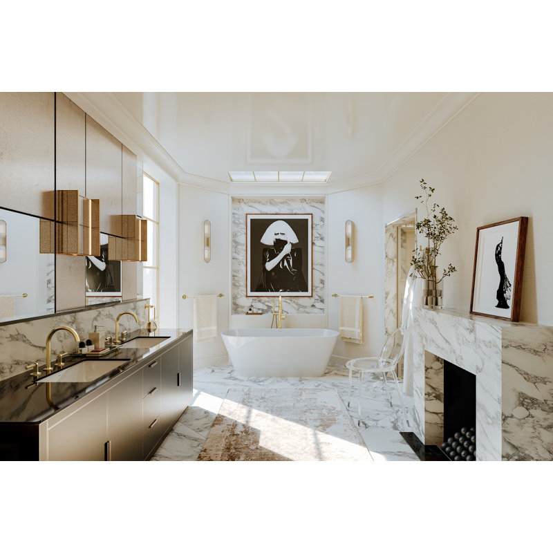 Eirene 16'' White Solid Surface Rectangular Undermount Bathroom Sink