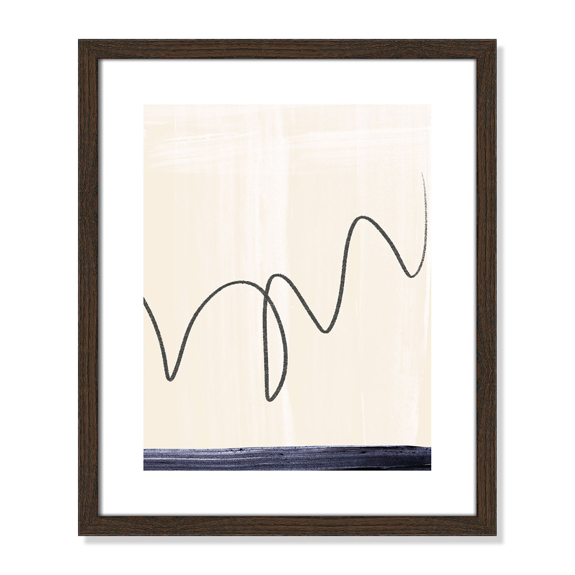 Departured II - Picture Frame Painting Print, 19" H x 16" W x 0.75" D, Brown Framed Paper