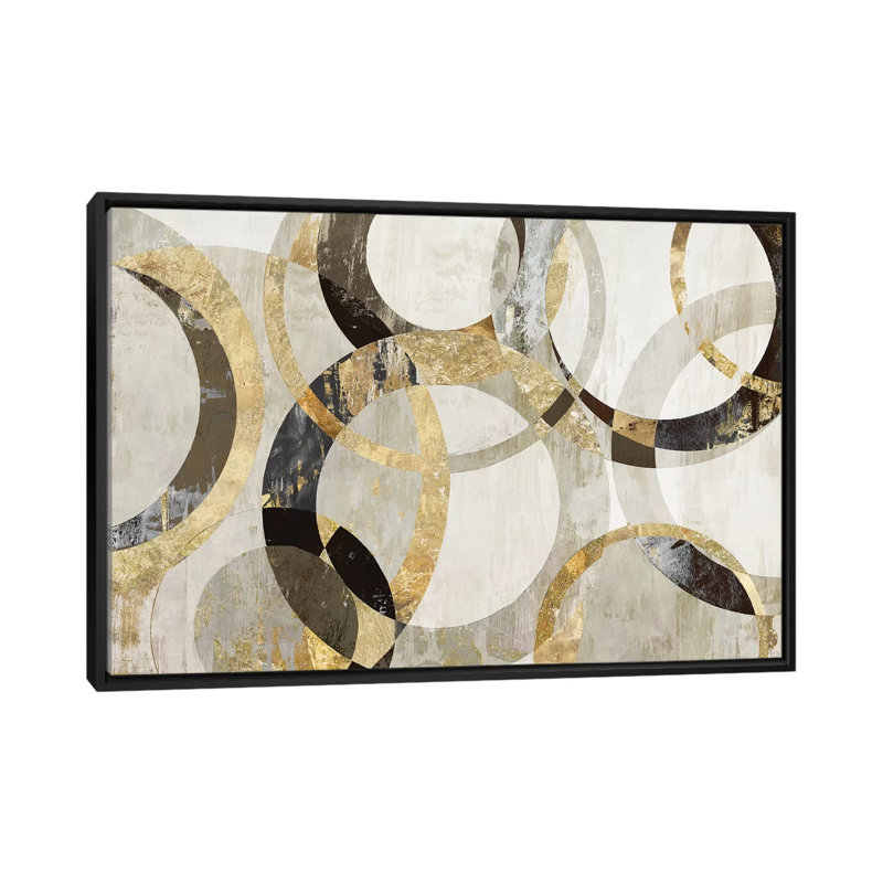 «Overlaps», impression sur toile, H 18 po x l 26 po x P 1,5 po, Toile avec cadre noir, Pas de tapis