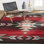 Tapis d'intérieur rouge / noir de style sud-ouest Hilander