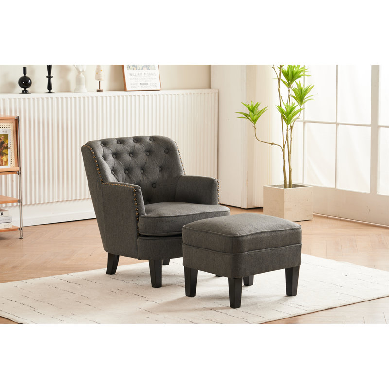 Fauteuil club Latandra, Gris foncé