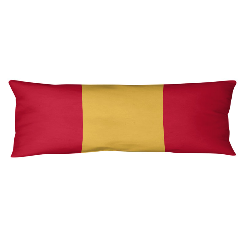 Polyester Medium Pillow, Abrams , Red/Yellow/Red