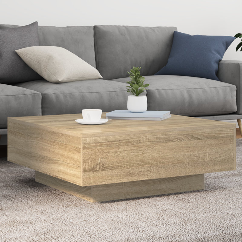 Jlea Pedestal Coffee Table, Sonoma Oak, 31cm H x 80cm L x 80cm W