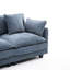 Canapé d'angle 3 places en chenille bleue, idéal pour les petits espaces, convertible en fauteuil inclinable, avec assise moelleuse, rangement intégré et coussins de dossier, convenant à de multiples espaces.