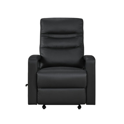 Fauteuil inclinable, cuir noir et similicuir