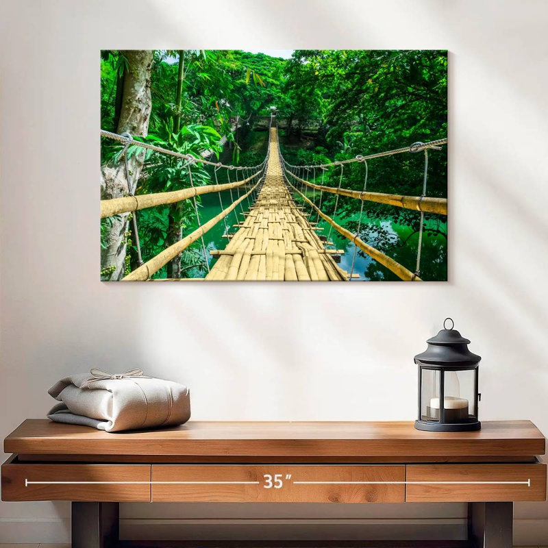 Lilie Sipatan River Bamboo Bridge, 20" H x 30" W