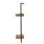 Tablette murale 12 x 6 x 27 po en fer et bois pour le salon, aspect industriel avec deux tablettes