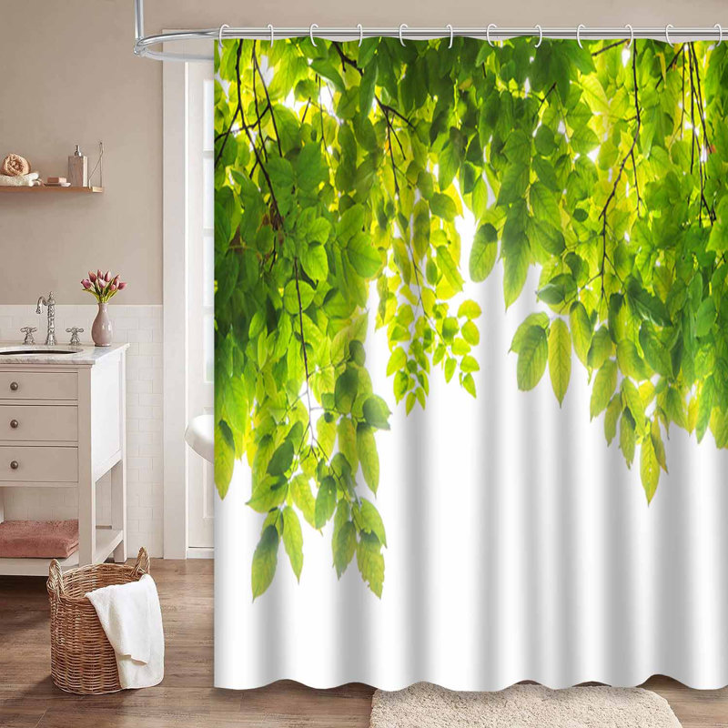 Rideau de douche à 12 crochets Leaves, L 72 po x l 84 po