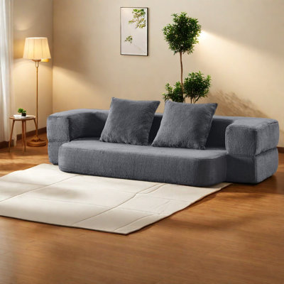 Compression Folding Sofas, 74.81 Inch Plush Foam Modern Compact Home Bed