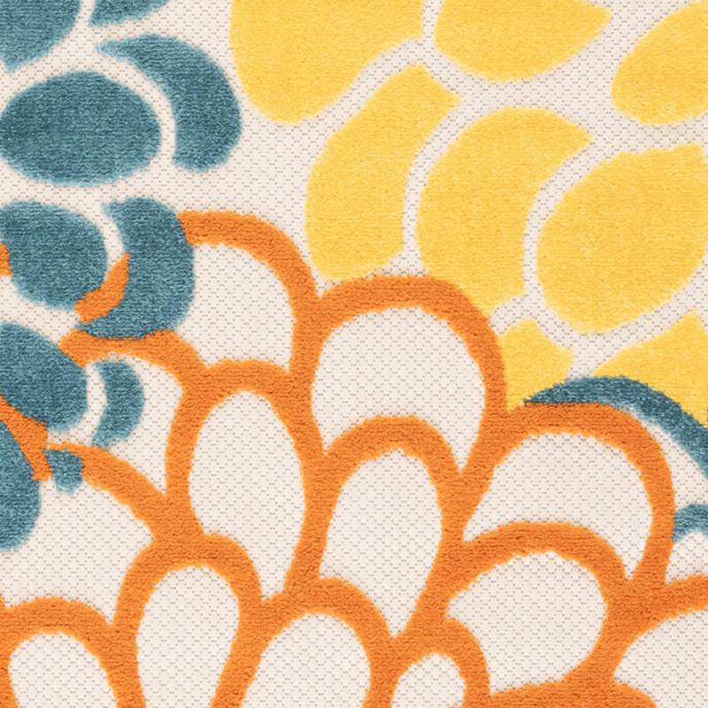 Shameekia Rectangle Shameekia Area Rug, Rectangulaire 8 pi x 10 pi, Yellow/Blue/Orange