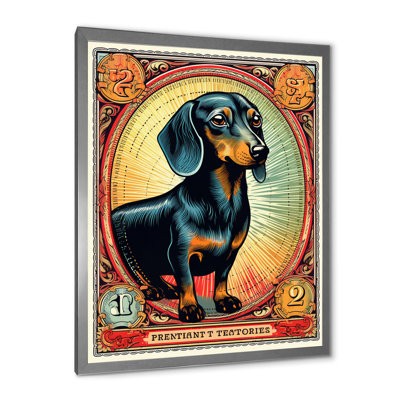 " Retro Illustration Of Cute Dachshund I "