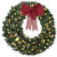 Couronne de Noël Crestwood Spruce pré-illuminée avec nœud, différents modes d'éclairage, baies rouges et pommes de pin-1341436579