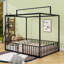 Lit plateforme en métal avec forme de maison-505146709-505146710