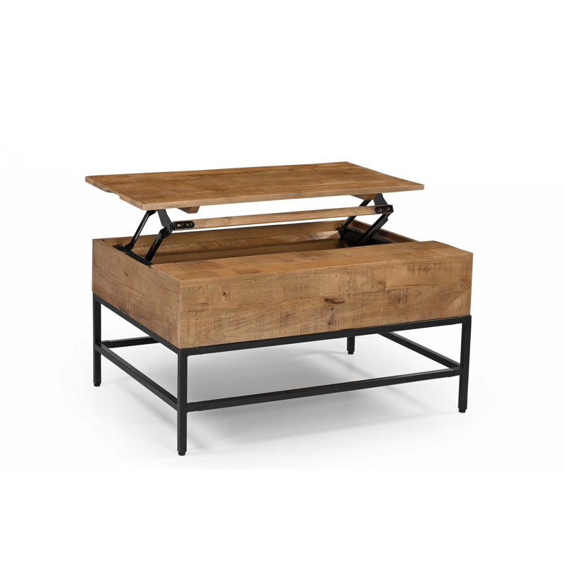 Lift Top Coffee Table, Natural Wood