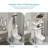 Noeli 3-Tier Over-the-Toilet Storage Rack, White with Bamboo Accent Shelf