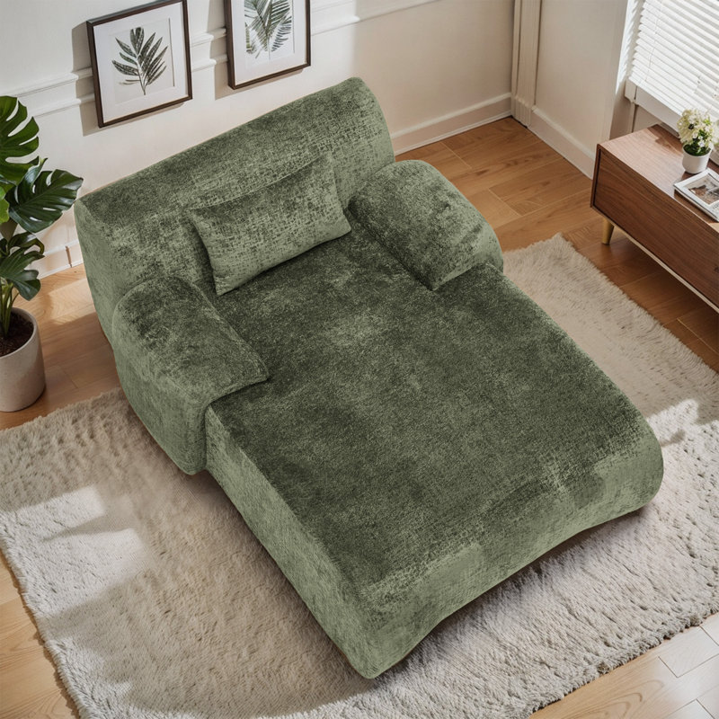 Canapé-lit à compression surdimensionné de 66 po avec coussin lombaire, Vert