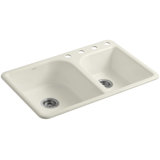 Efficiency 33" L x 22" W x 7.63" D Top-Mount Large/Medium Double-Bowl Kitchen Sink
