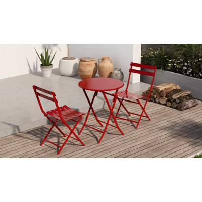 Ensemble bistro 3 pièces de table ronde pliable et chaises