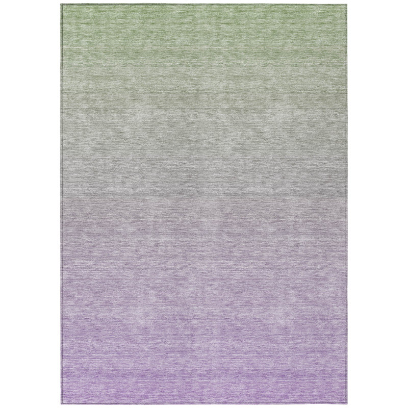Zoiea Washable Ombre Indoor / Outdoor Rug, Rectangle 5' x 7'6"