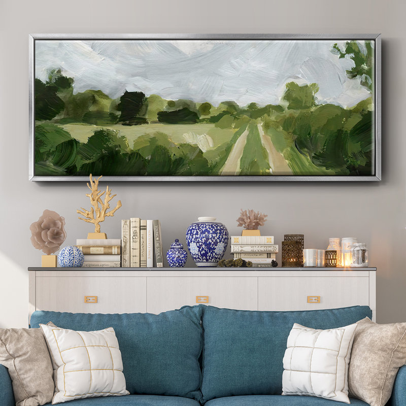 " Meadow Trail II ", Silver, 12" H x 30" W x 1.5" D