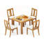 4 Seats 5 Pcs Grade-A Teak Wood Dining Set: 36" Square Table And 4 Osborne Armless Chairs #11OS0800-107360780-107360783
