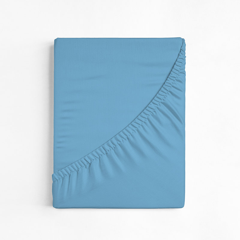 100% Cotton Fitted Sheet, European Kingsize (160 x 200 cm), Blue
