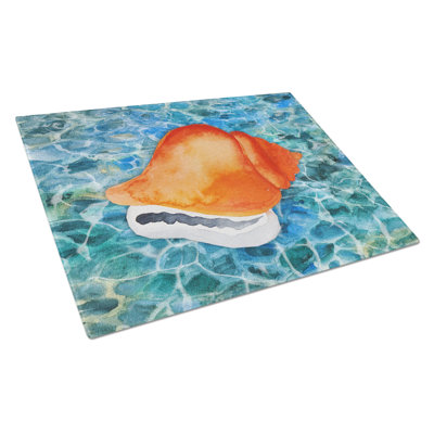 Planche à découper coquillage en verre caroline Under Water